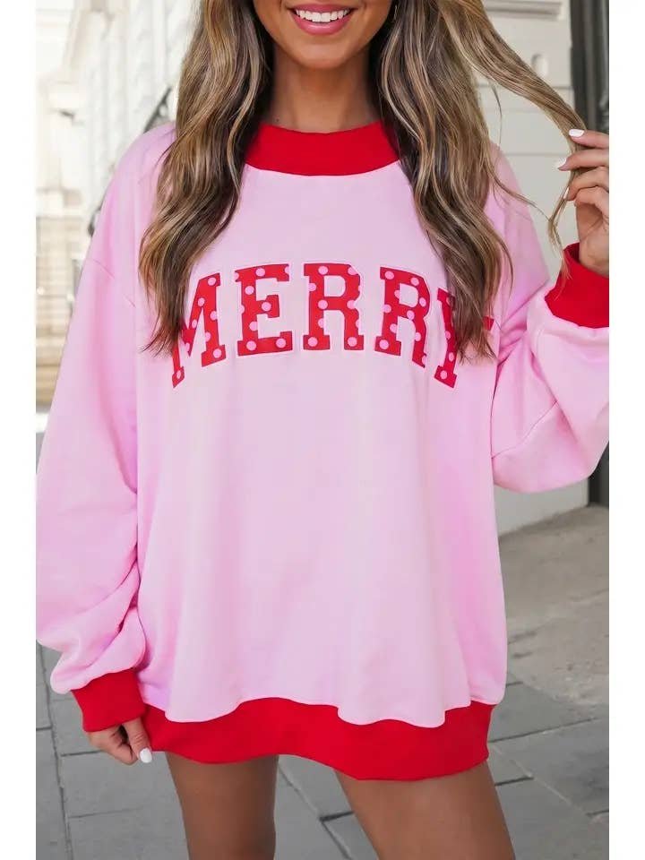 MERRY Polka Dot Mockneck Sweatshirt | S-XL