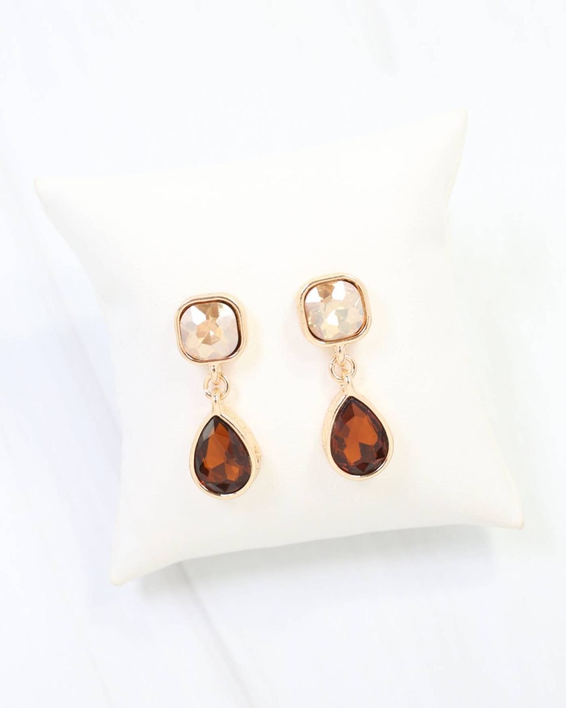 Roxanne Rhinestone Drop Earring Topaz