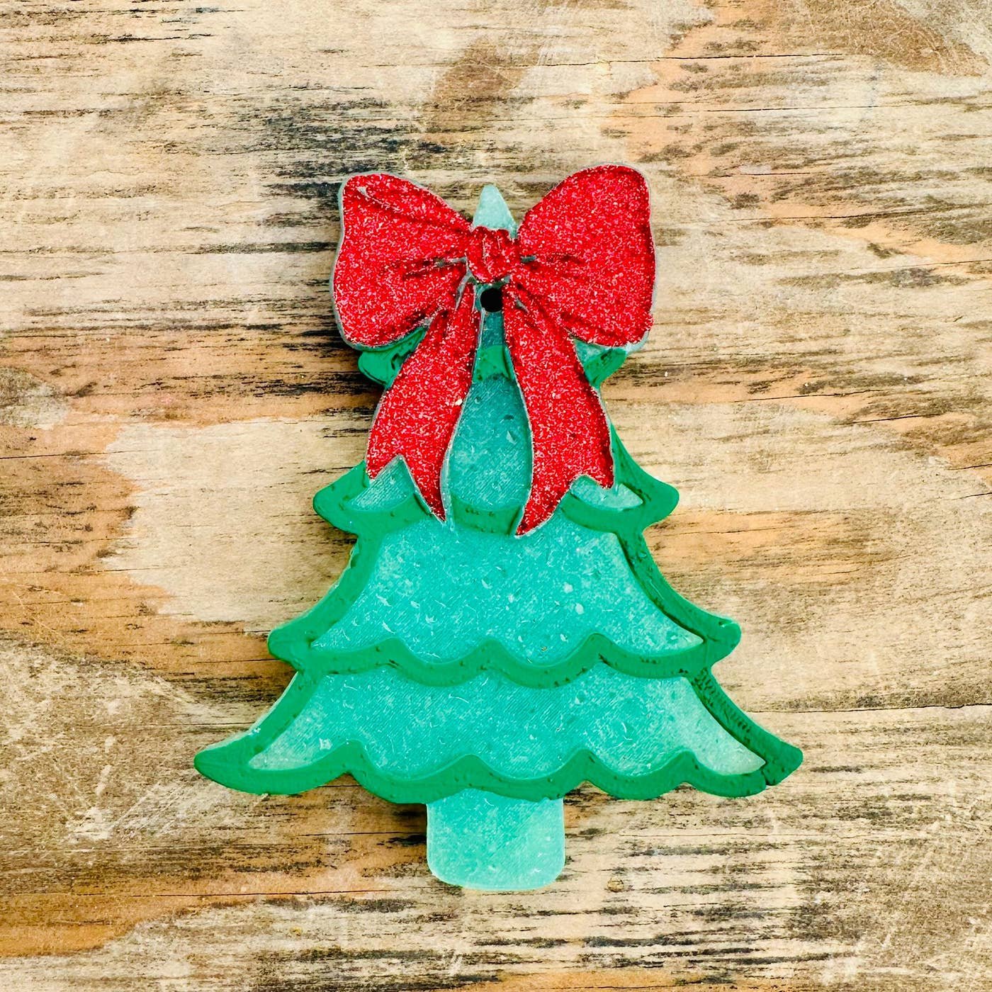 2026 Christmas Green Tree with Bow Car Freshie