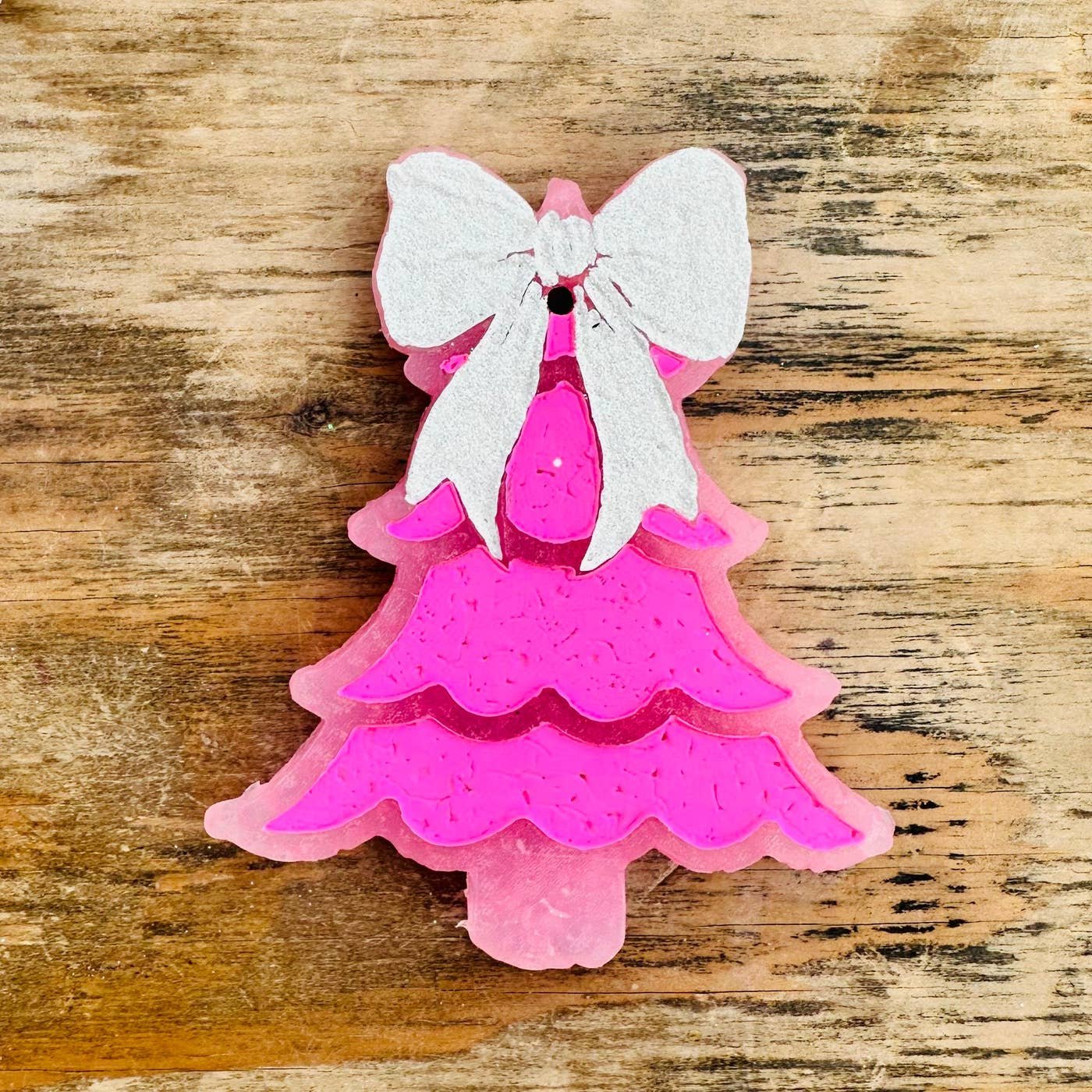 2026 Christmas Pink Tree with Bow Car Freshie