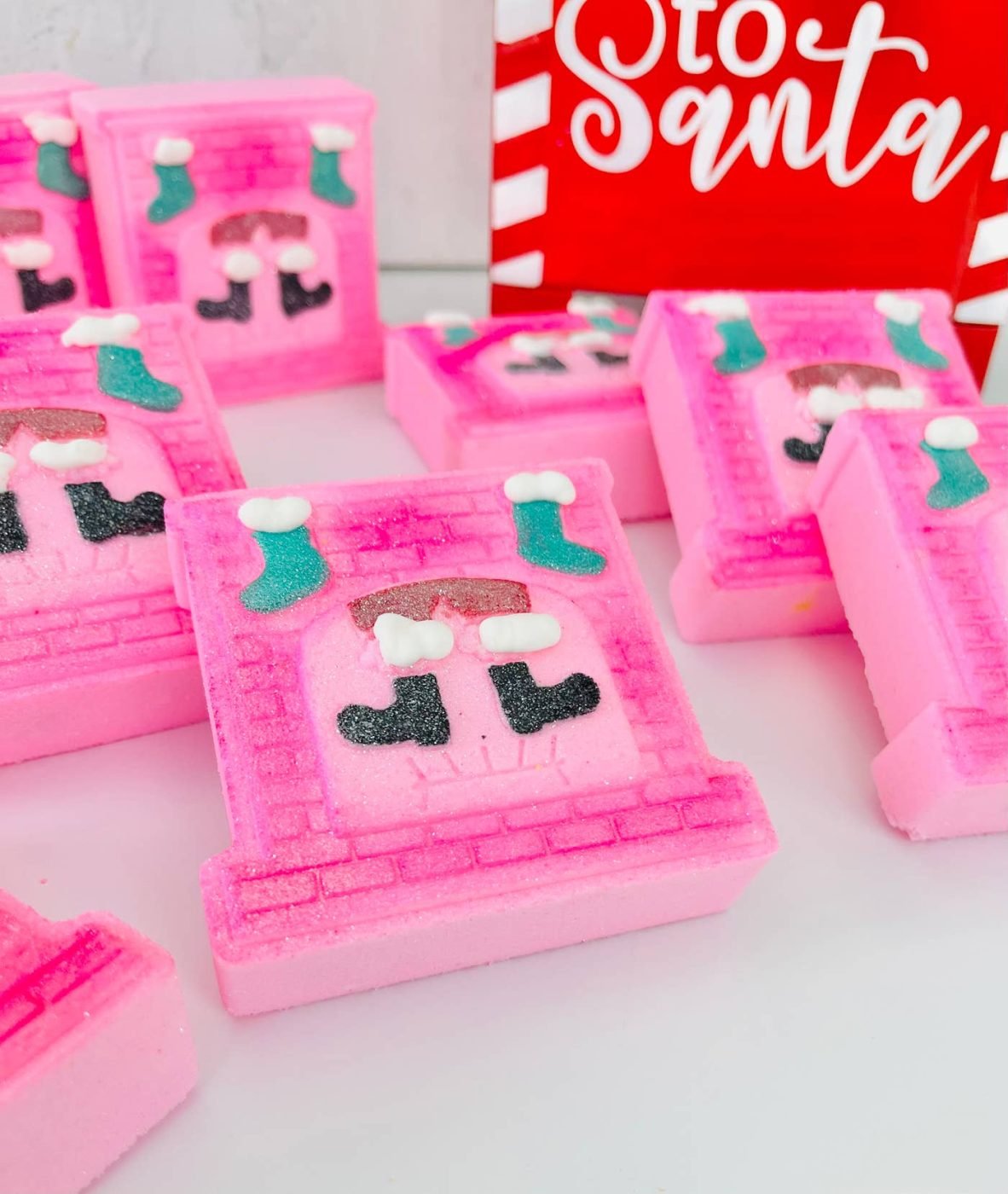 Santa Bath Bomb, Fireplace Bath Bomb, Santa's on the Way