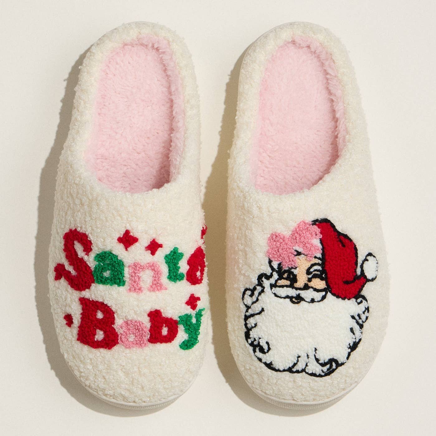 Sherpa Santa Baby Slippers | Cozy Christmas House Shoes