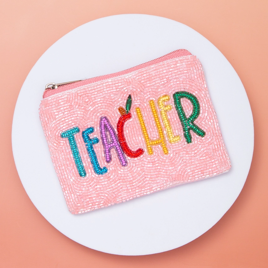 Teacher Beaded Coin Bag