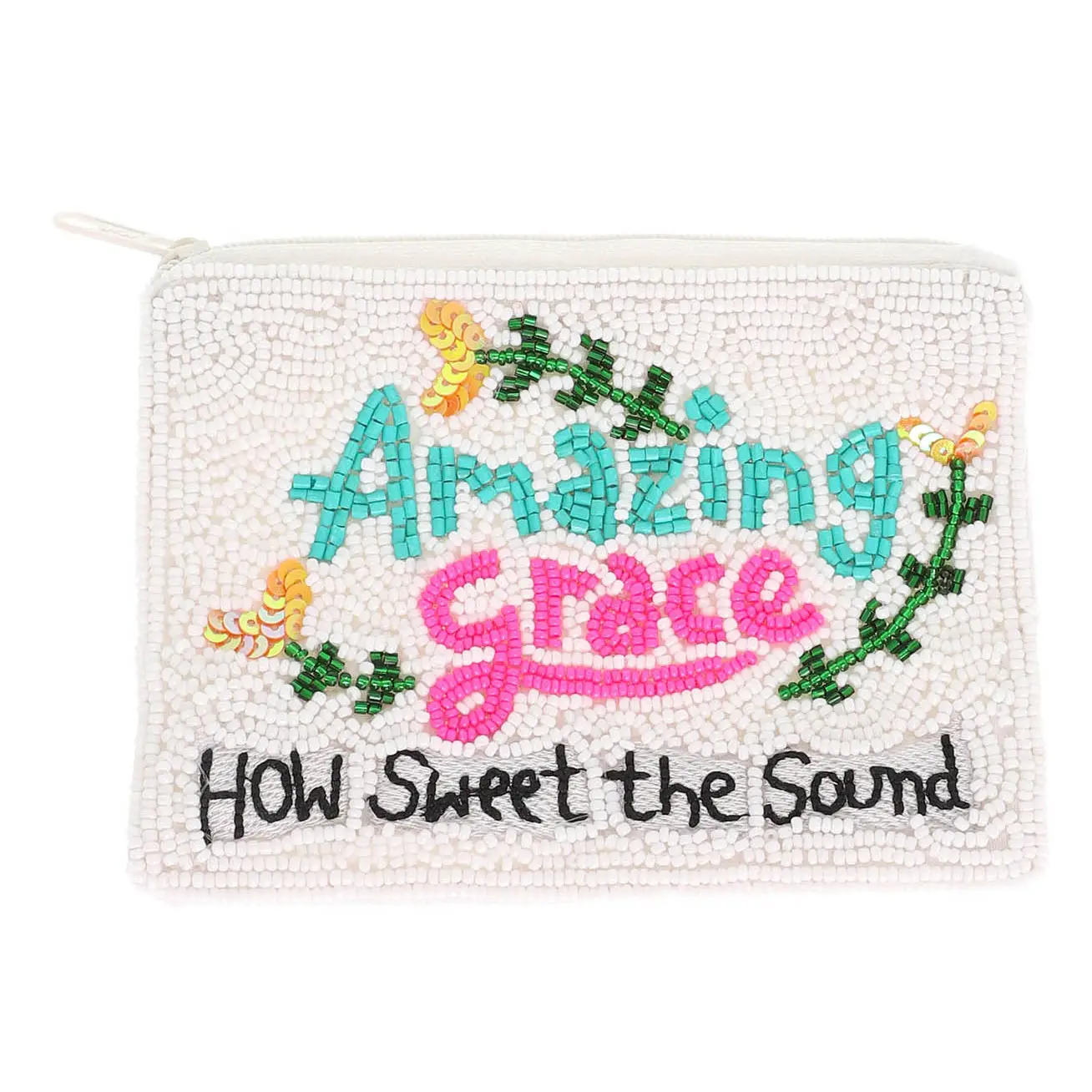 Amazing Grace Seed Beaded Coin Bag