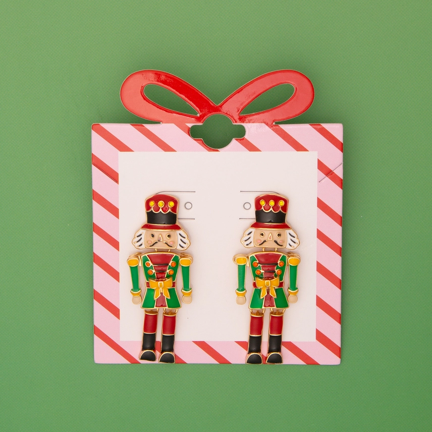 Christmas Nutcracker Post Earrings (Red)