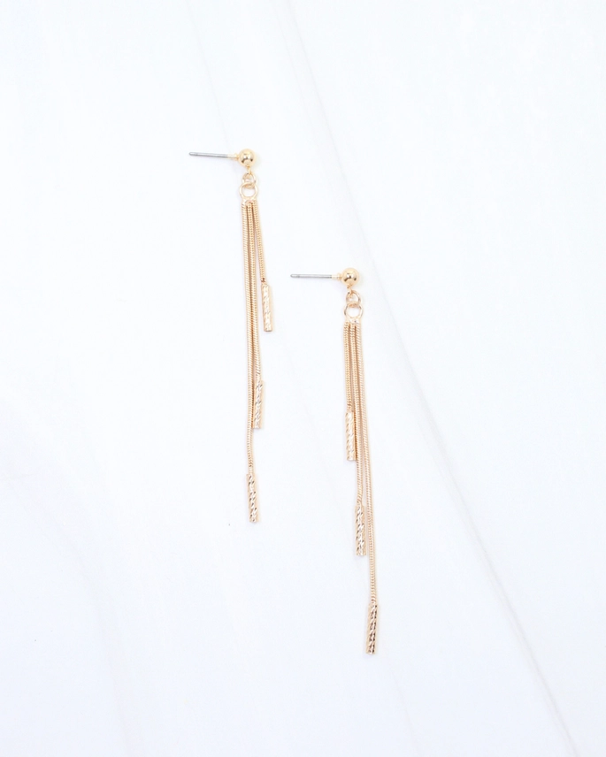 Marisa Three Chain Dangle Earring Gold