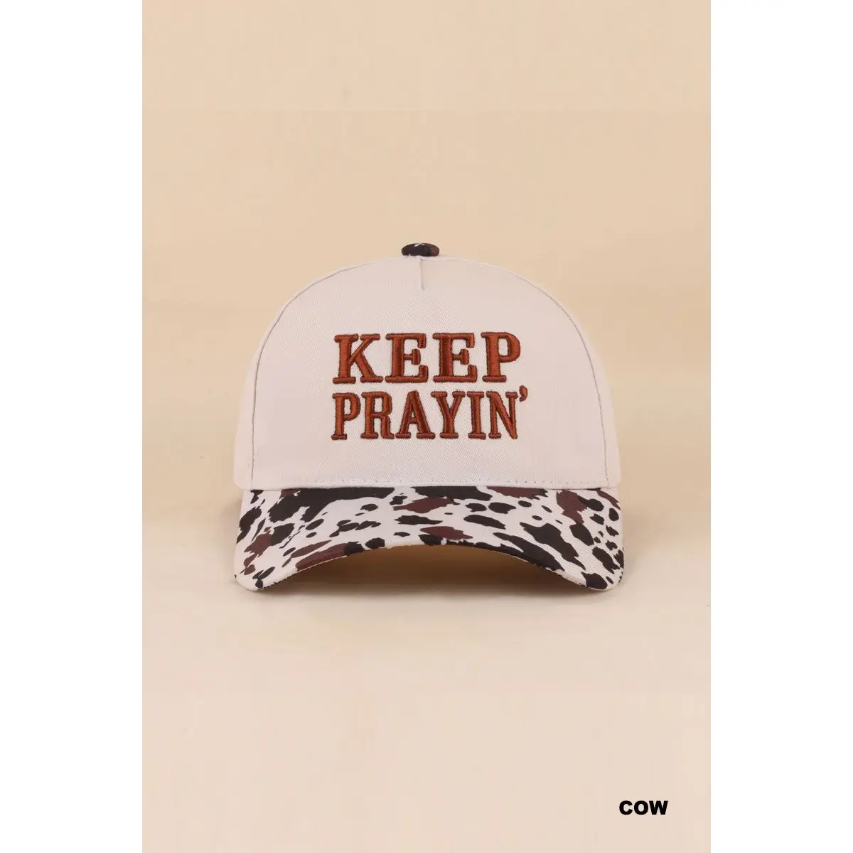 Keep Prayin' Two Tone Snapback Hat (COW / 1(ONE SIZE))