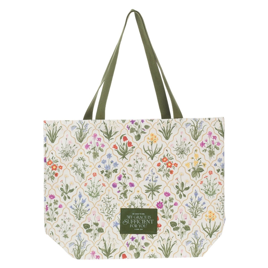 Tote Bag Canvas My Grace Is Sufficient For You 2 Cor 12:9
