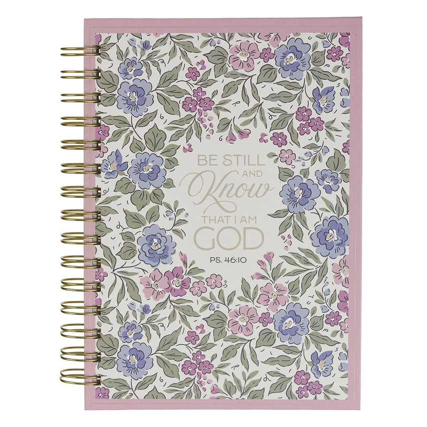 Journal Spiral Purple Floral Be Still and Know Ps. 46:10