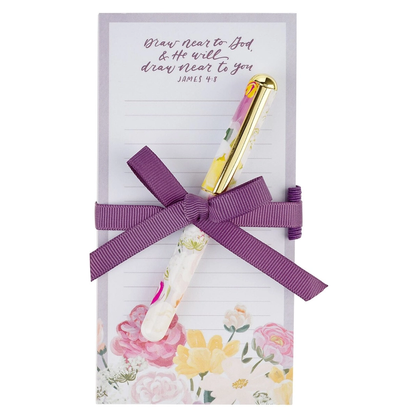 Magnetic Shopping List w/pen Draw Near to God James 4:8