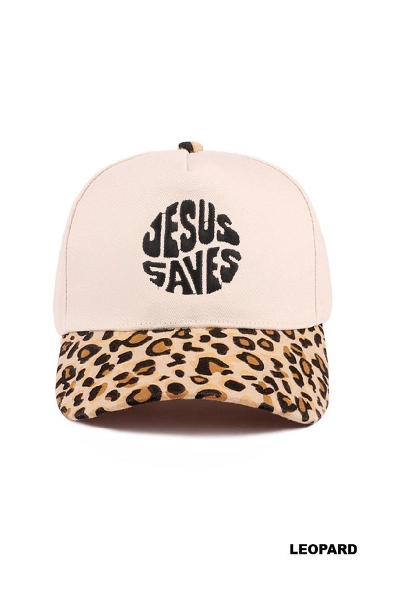 Jesus Saves Cap - Leopard