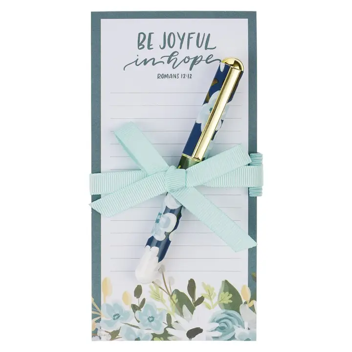Magnetic Shopping List w/pen Be Joyful In Hope Rom12:12