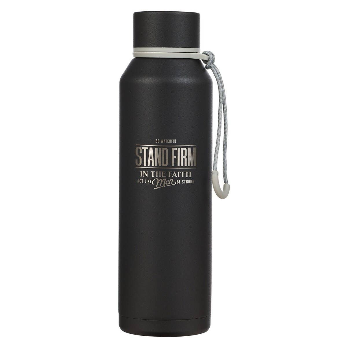 Water Bottle SS Black Stand Firm 1 Cor. 16:13