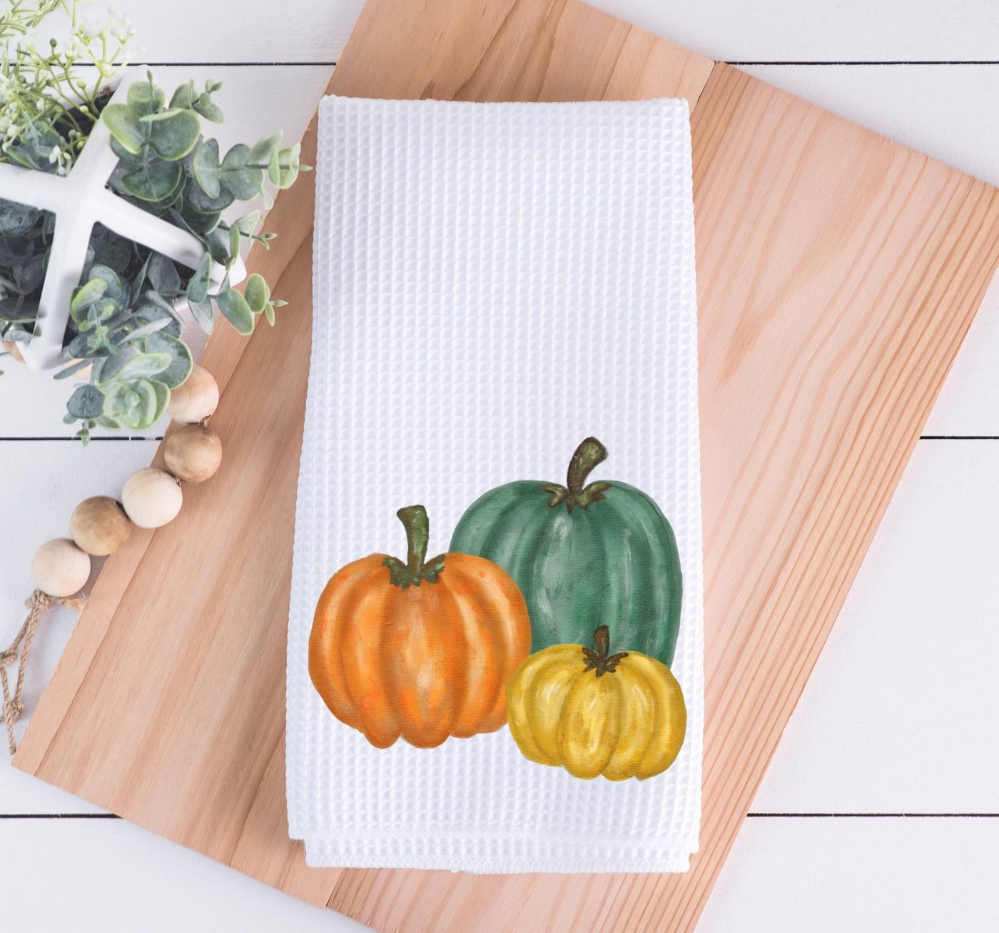 Painted Pumpkin Trio Fall Kitchen Towel